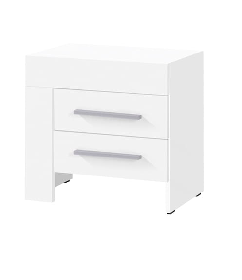 Szafka nocna CEZAR szerokość 50 cm biały 21 Nowoczesna Do Sypialni Pojemna Półki Biała