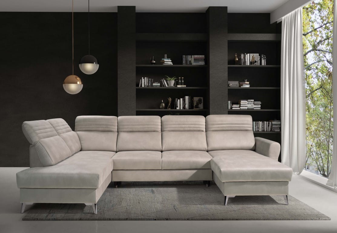 Narożnik CALABRIA I Do Salonu Funkcja Spania Regulowany Zagłówek 2 Pojemniki Lewostronny, Letto 11