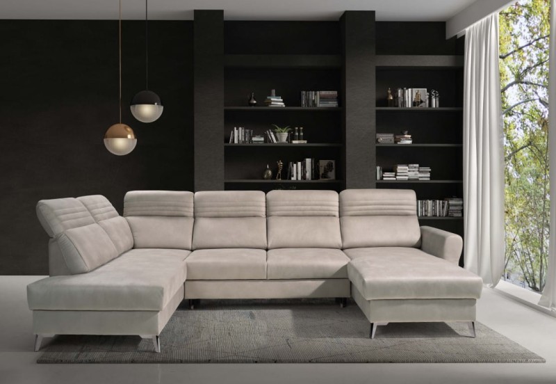 Narożnik CALABRIA I Do Salonu Funkcja Spania Regulowany Zagłówek 2 Pojemniki Lewostronny, Letto 11