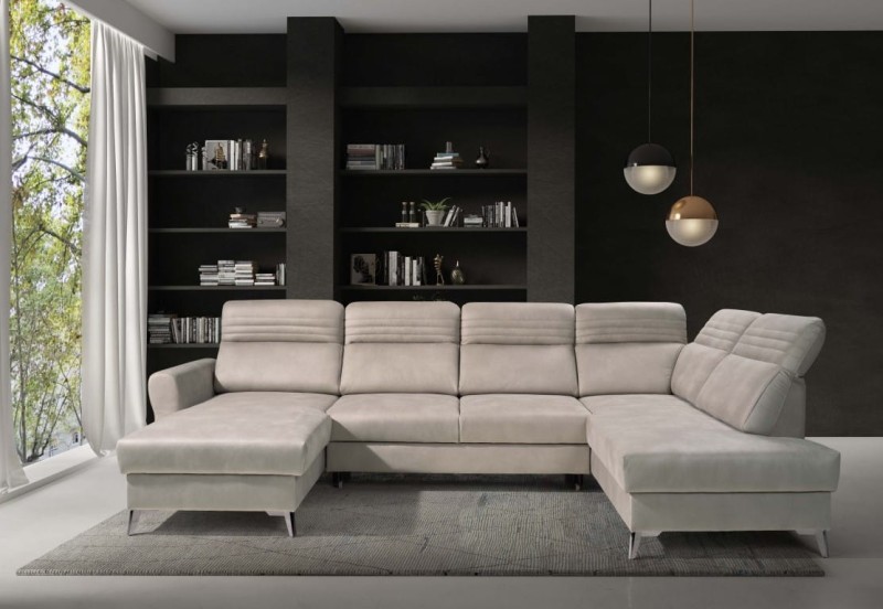 Narożnik CALABRIA I Do Salonu Funkcja Spania Regulowany Zagłówek 2 Pojemniki Prawostronny, Letto 11