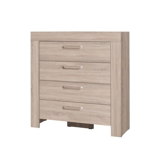 Komoda CEZAR szerokość 100 cm sonoma 9  Nowoczesna Do Sypialni Pojemna Półki Dąb Sonoma