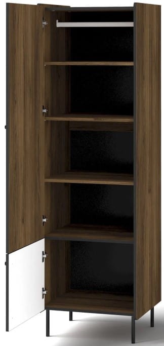Szafa PRESTIGO P2 szerokość 59 cm orzech / czarny mat / san sebastian  Wnetrze szafy