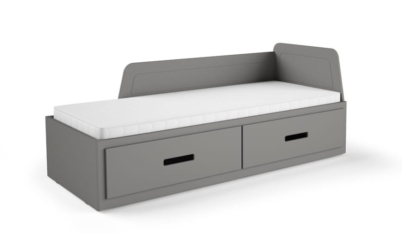 Łóżko MIA rozkładane powierzchnia spania 160 x 200 cm antracyt Nowoczesna Do Pokoju Młodzieżowego Pojemnik na pościel