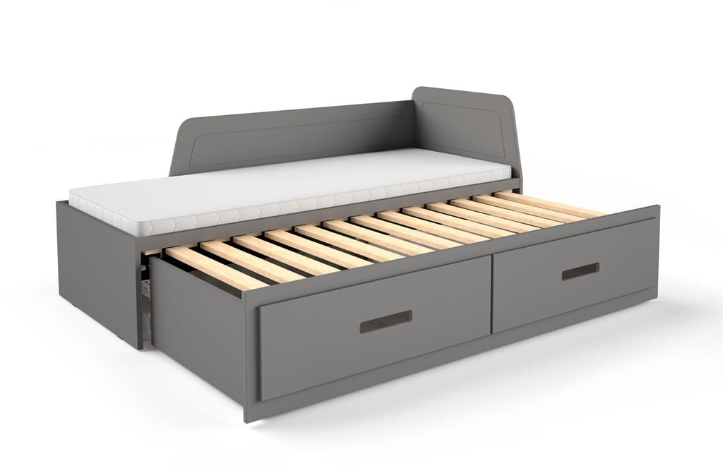 Łóżko MIA rozkładane powierzchnia spania 160 x 200 cm antracyt Nowoczesna Do Pokoju Młodzieżowego Pojemnik na pościel