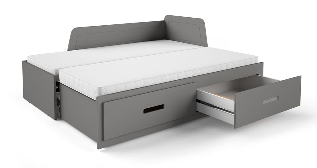 Łóżko MIA rozkładane powierzchnia spania 160 x 200 cm antracyt Nowoczesna Do Pokoju Młodzieżowego Pojemnik na pościel