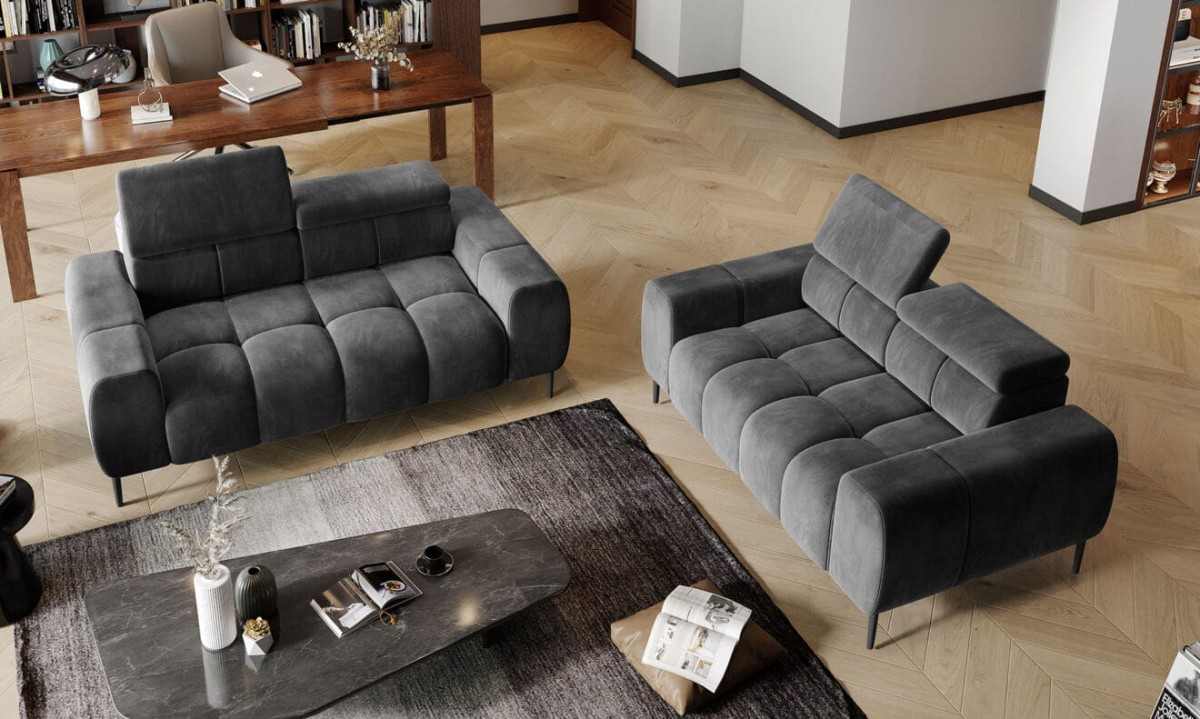 Sofa Plaza 2 - Osobowa Elektryczna Regulkacja Głębokości siedziska regulowane zagłówki Styl LOFT Wysokie Czarne Nóżki 3 -  Osobowa.jpg