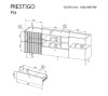 Komoda PRESTIGO P16 szerokość 180,2 cm orzech / czarny mat / san sebastian kominek elektryczny Wymiary