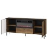 Komoda PRESTIGO P16 szerokość 180,2 cm orzech / czarny mat / san sebastian kominek elektryczny Wnętrze