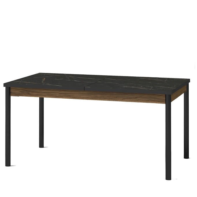 Stół 160 / 240 x 90 rozkładany PRESTIGO P14 orzech / czarny mat / san sebastian