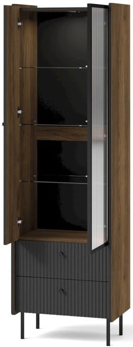 Witryna PRESTIGO P3 orzech / czarny mat / san sebastian
