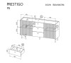 Komoda PRESTIGO P5 orzech / czarny mat / san sebastian