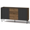 Komoda PRESTIGO P5 orzech / czarny mat / san sebastian