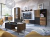 Salon PRESTIGO orzech / czarny mat / san sebastian Aranżacja