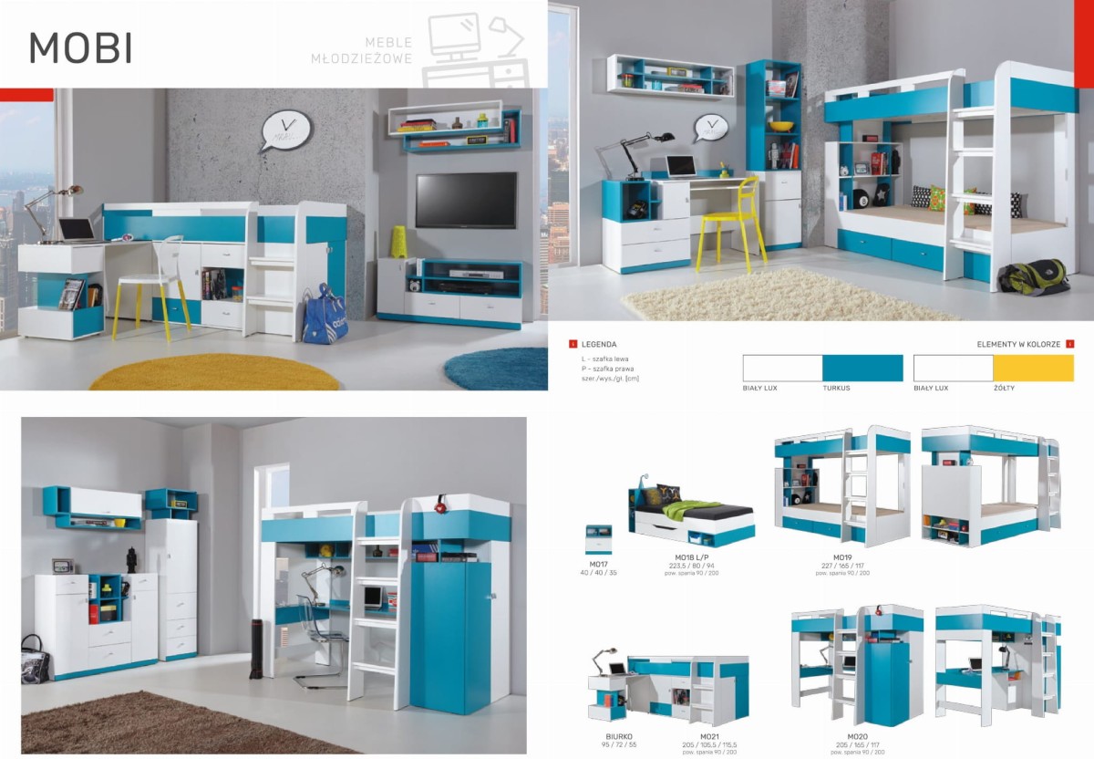 Meble Młodzieżowe MOBI System Meblowy Meblar Łóżko Piętrowe.jpg