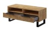 Szafka RTV Halle 41 Szerokość 124 cm Wysokość 50 cm Do Salonu Pokoju Mała W stylu LOFT Industrial Metalowe Czarne Nogi Otwarte Szuflady.jpg