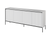 Komoda TREND TR4BIC szerokość 193 cm komoda 4d z oświetleniem- biały/czarny/frezowanie półkole Komfort Pojemna Do Sypialni Do Salonu Nowoczesność