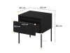 Stolik nocny TREND TR10C szerokość 46 cm z oświetleniem- czarny/frezowanie proste Do Salonu Nowoczesność