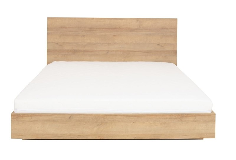 Łóżko Podwójne NOMA N08 160 x 200 Dwuosobowe Sypialnia Kolor Dąb Riviera