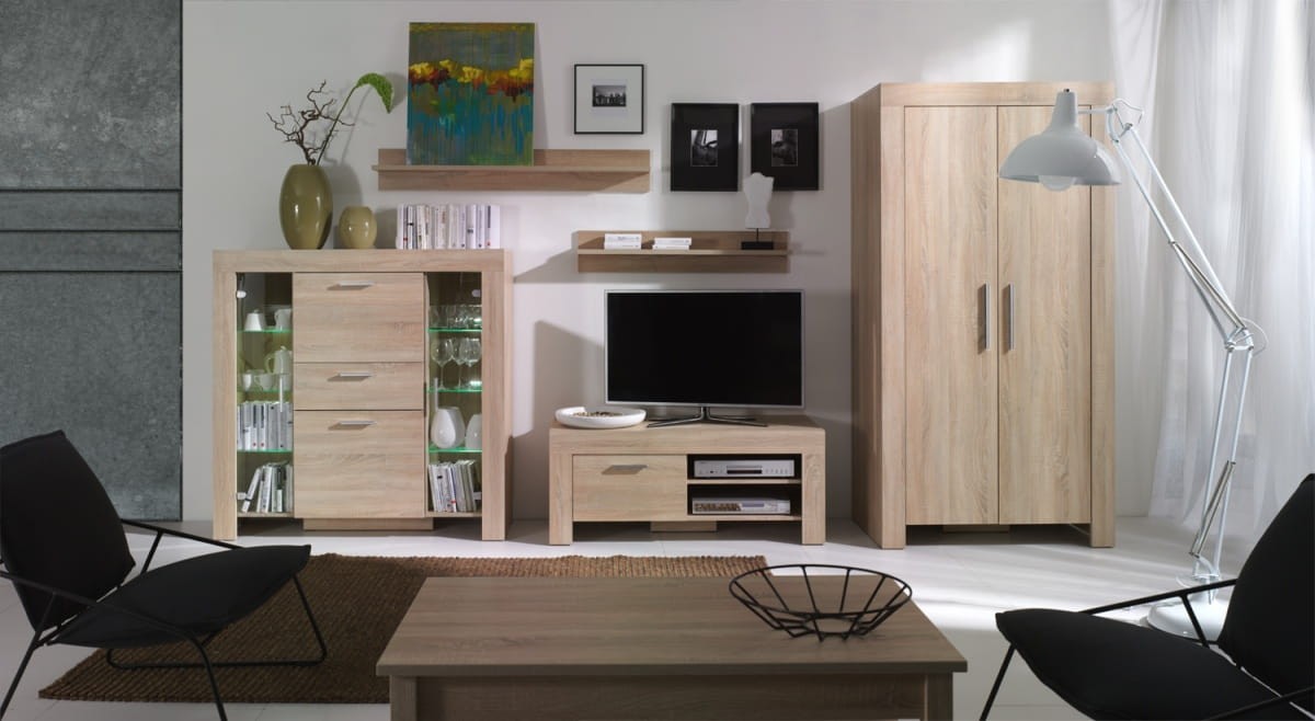 Półka wisząca CEZAR szerokość 100 cm sonoma 25 Nowoczesna Do Salonu Dąb Sonoma