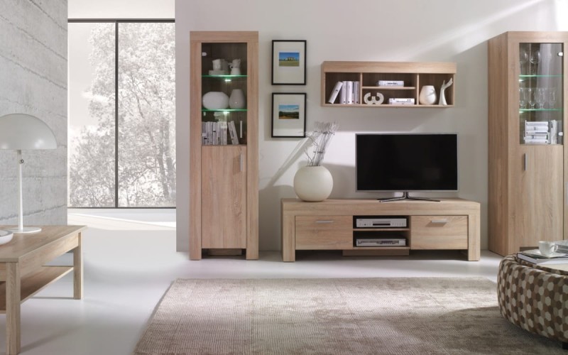 Półka wisząca CEZAR szerokość 120 cm sonoma 27 Nowoczesna Do Salonu Dąb Sonoma