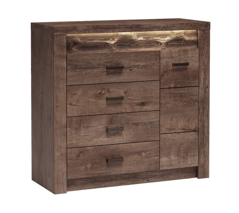 Komoda  z 4 szufladami szerokość 108,5 cm INDIANAPOLIS I17 Jesion ciemny Do Salonu Do Pokoju Dziennego Nowoczesny Styl Funkcjonalna Wysoka Jakość