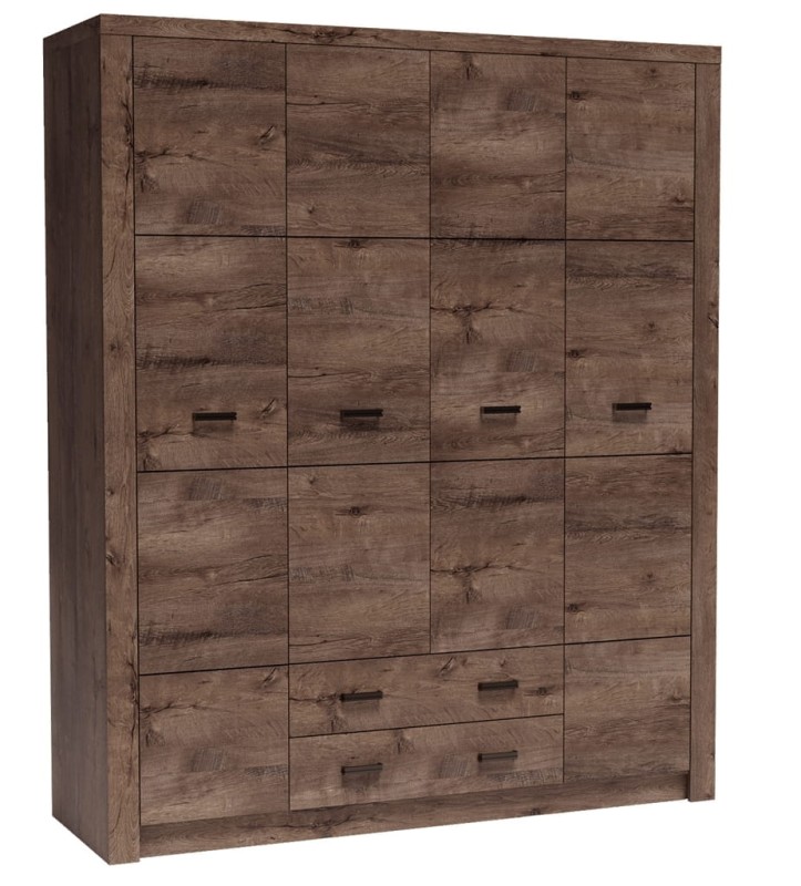 Duża szafa z szufladami szerokość 178 cm INDIANAPOLIS I18 Jesion ciemny Do Salonu Do Pokoju Dziennego Nowoczesny Styl Funkcjonalna Wysoka Jakość