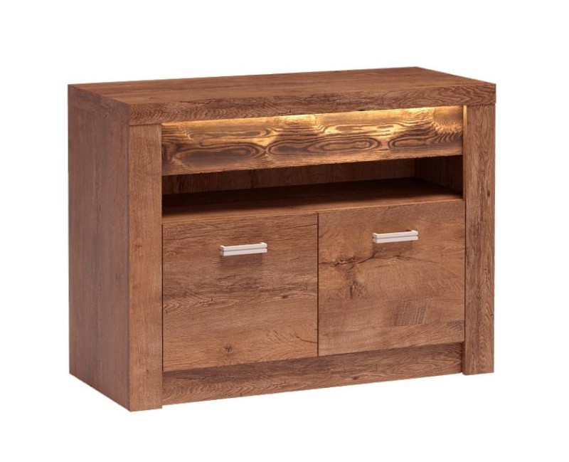 Mała szafka RTV szerokość 96 cm INDIANAPOLIS I10 Jesion jasny Do Salonu Do Pokoju Dziennego Nowoczesny Styl Funkcjonalna Wysoka Jakość