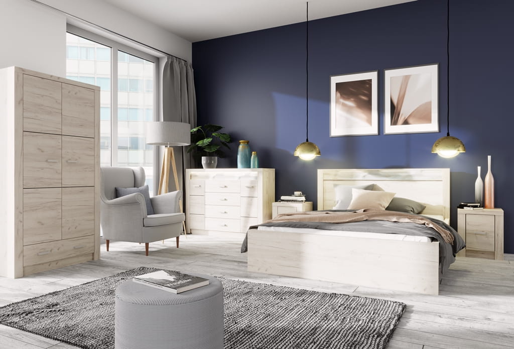 Indianapolis sypialnia kraft biały