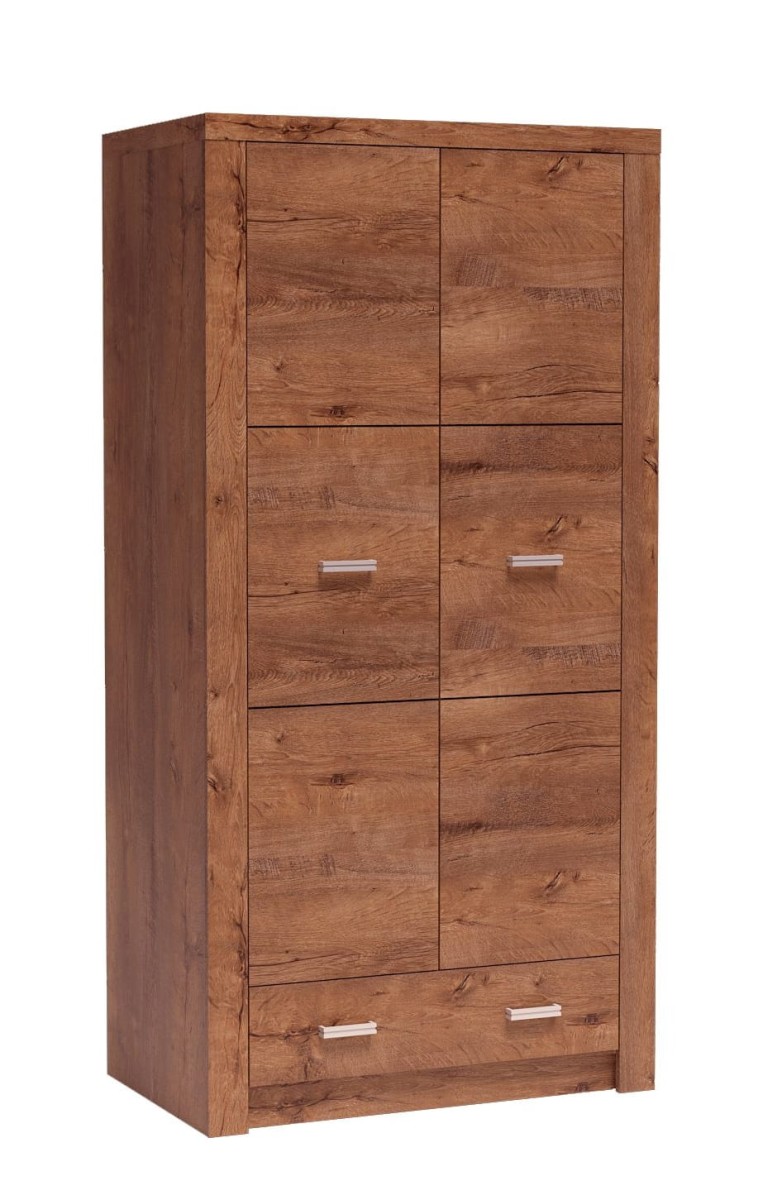 Szafa dwudrzwiowa szerokość 96 cm INDIANAPOLIS I1 Jesion jasny Do Salonu Do Pokoju Dziennego Nowoczesny Styl Funkcjonalna Wysoka Jakość