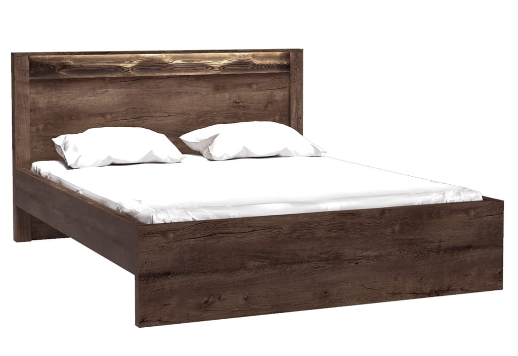 Duża łóżko powierzchnia spania 160 x 200 cm INDIANAPOLIS I19 Jesion ciemny Do Salonu Do Pokoju Dziennego Nowoczesny Styl Funkcjonalna Wysoka Jakość