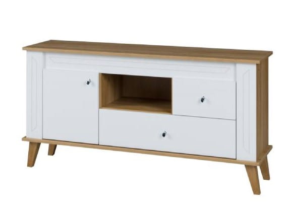 Komoda RTV Sonia SN-13 Dąb Grand + Biały Połysk