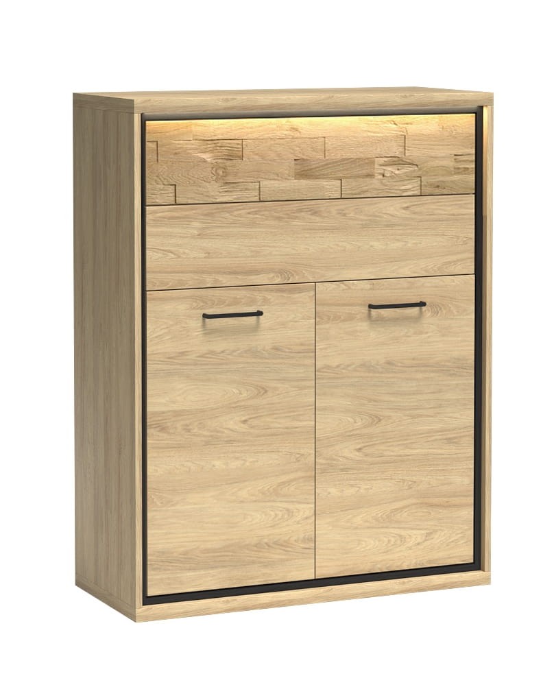 Komoda z szufladami M6 szerokość 92,2 cm MEDIOLAN Hikora Do Salonu Do Pokoju Dziennego Nowoczesny Styl Funkcjonalna Wysoka Jakość LED