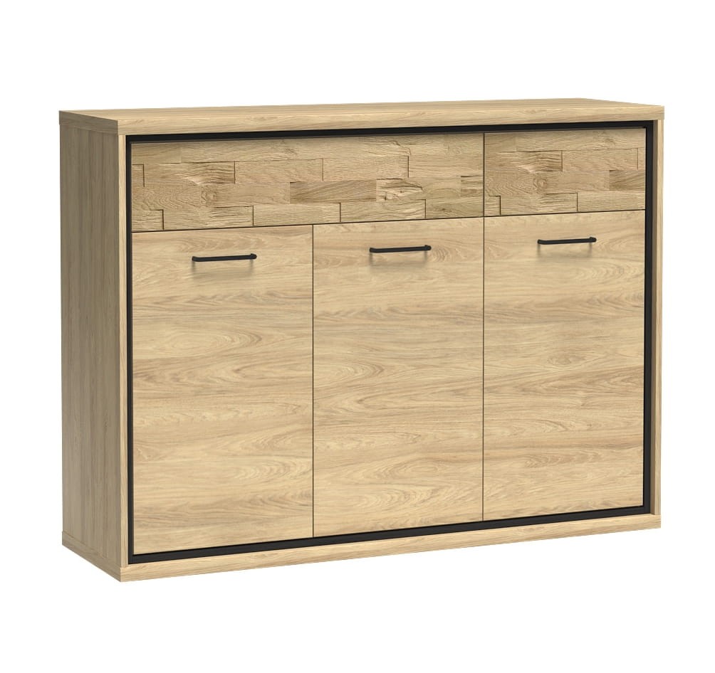 Komoda duża M7 szerokość 135 cm MEDIOLAN Hikora Do Salonu Do Pokoju Dziennego Nowoczesny Styl Funkcjonalna Wysoka Jakość