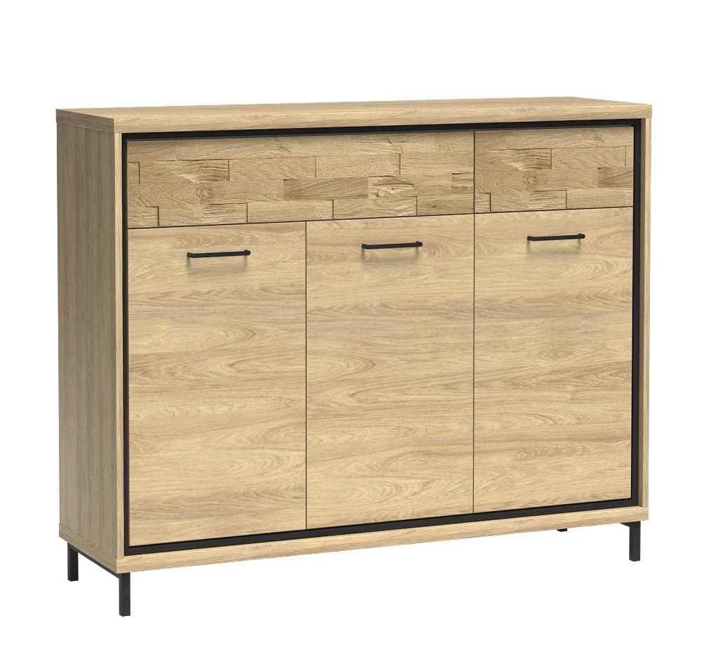 Komoda duża M7 szerokość 135 cm MEDIOLAN Hikora Do Salonu Do Pokoju Dziennego Nowoczesny Styl Funkcjonalna Wysoka Jakość noga