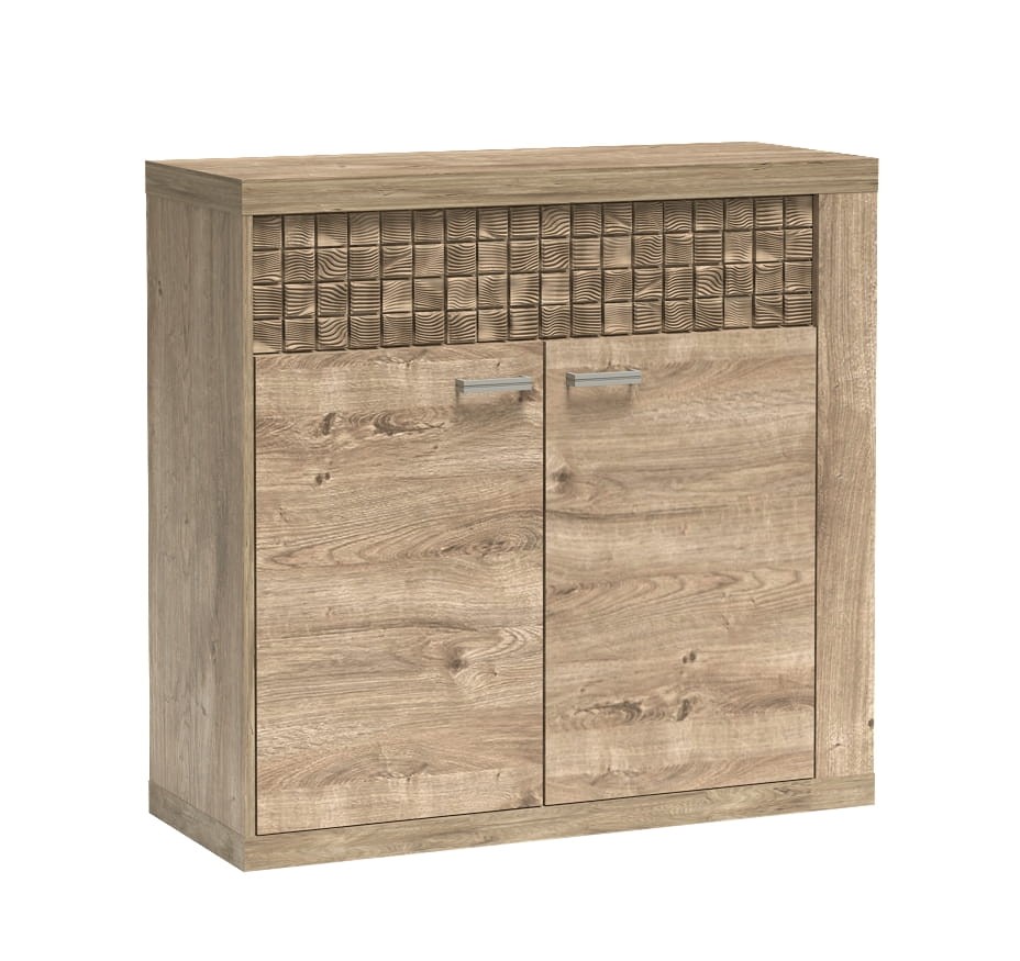 Komoda mała N7 szerokość 102 cm NATURAL Ribbeck Do Pokoju Dziennego Nowoczesny Boho Styl Funkcjonalna Wysoka Jakość