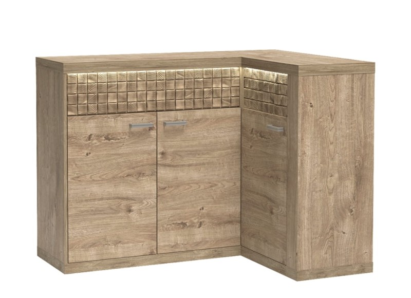 Komoda natural N15 szerokość 132 cm NATURAL Ribbeck Do Pokoju Dziennego Nowoczesny Boho Styl Funkcjonalna Wysoka Jakość