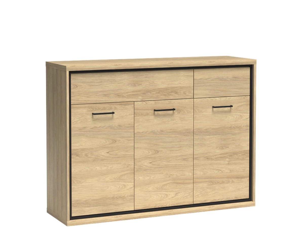 Komoda duża M7 szerokość 135 cm MEDIOLAN Hikora Do Salonu Do Pokoju Dziennego Nowoczesny Styl Funkcjonalna Wysoka Jakość Bez Deski