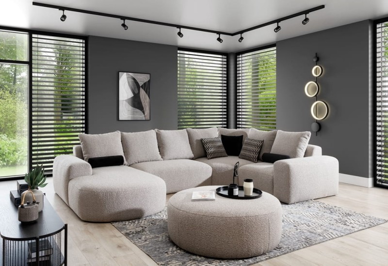 Pufa ARES Okrągła Modułowa 108 cm do Salonu