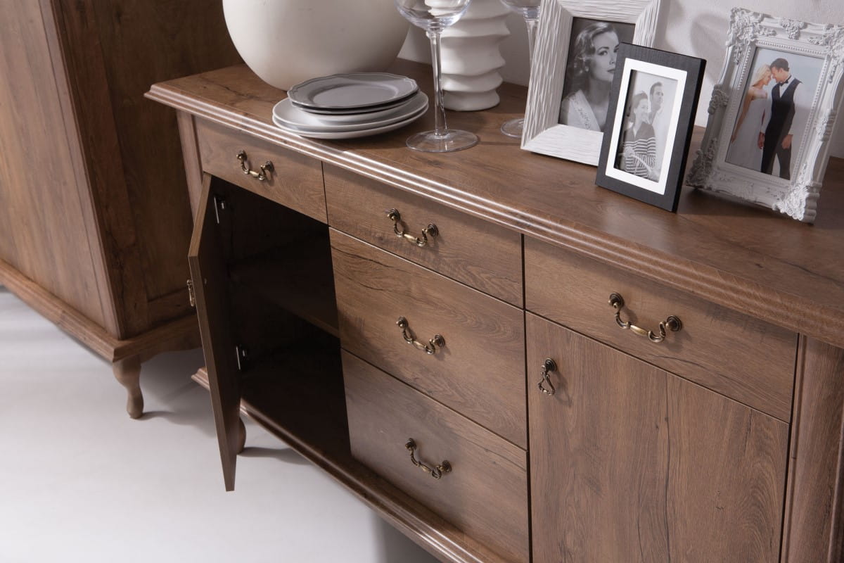 System mebli pokojowych Diana wykonanie detale kolor dąb lefkas