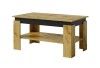 Ława LUNA LN-11 stolik kawowy 115 x 65 cm z półką kolor czarny + dąb wotan