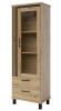 Witryna wysoka NADIA ND-2 szerokość 67 cm drzwi szuflady loft kolor dąb artisan + czarny