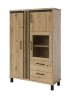 Witryna niska NADIA ND-5 szerokość 112 cm na nóżkach meble loft kolor dąb artisan + czarny