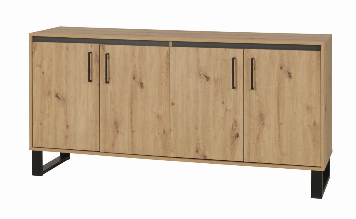 Komoda 170 NEWADA NW-7 szerokość 170 cm metalowe nóżki kolor dąb artisan