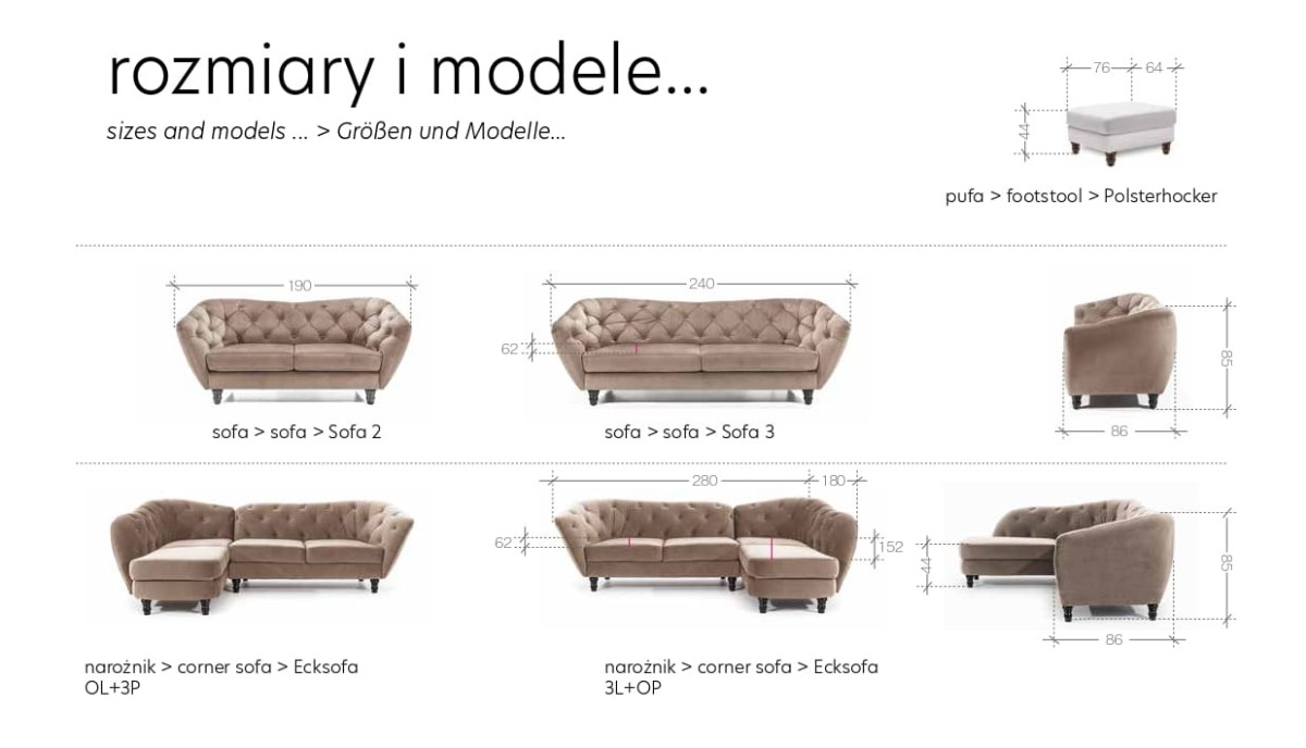 Zdjęcie Wymiarów Kolekcja WENECJA
