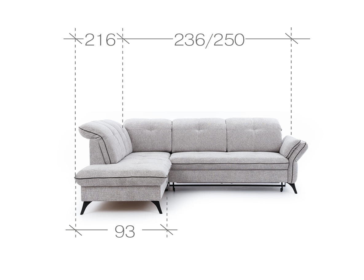 Zdjęcie Wymiarów Narożnik 3 MASIMO 236 - 250 cm