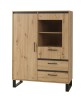 Witryna 115 NEWADA NW-6 szerokość 115 cm drzwi szuflady kolor dąb artisan