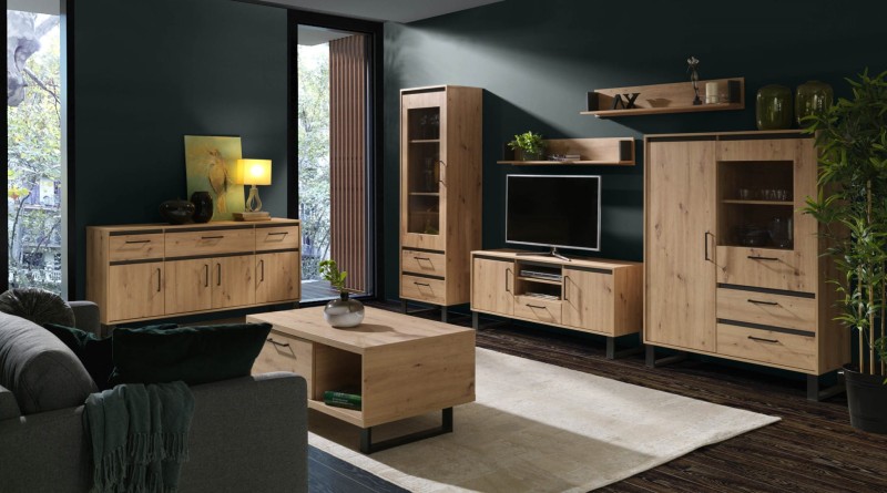 Meble do salonu NEWADA 2 zestaw pokój dzienny dąb artisan