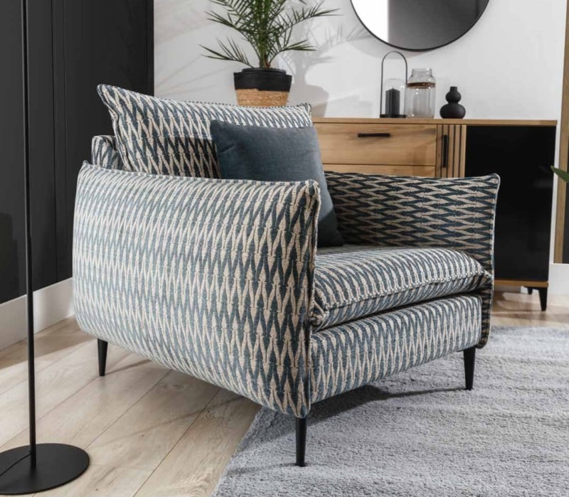 Komfortowy Fotel TROSINI we Wzory Szerokość 76 cm w Salonie