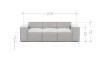 Zdjęcie Wymiarów Trzyosobowa Modułowa Sofa FONDY 278 cm