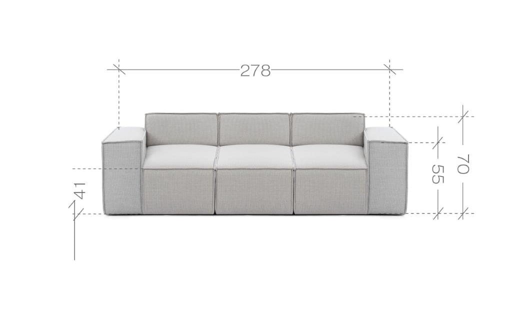 Zdjęcie Wymiarów Trzyosobowa Modułowa Sofa FONDY 278 cm